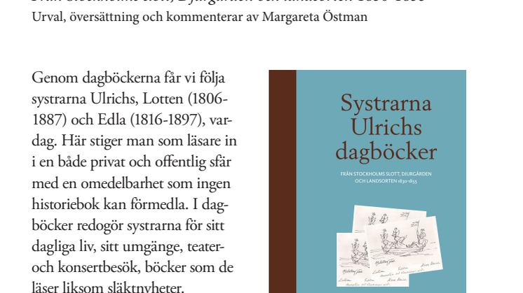 Ny bok: Systrarna Ulrichs dagböcker