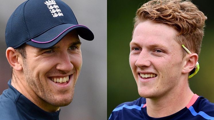 Somerset duo, seamer Craig Overton (left) and off-spinner Dominic Bess will join the England men's Test squad in South Africa (Getty Images)