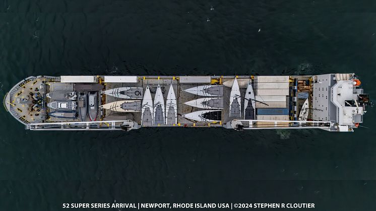 The TP52's arrive in Newport, RI.