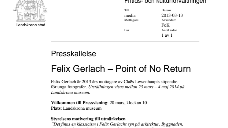 Felix Gerlach – Point of No Return