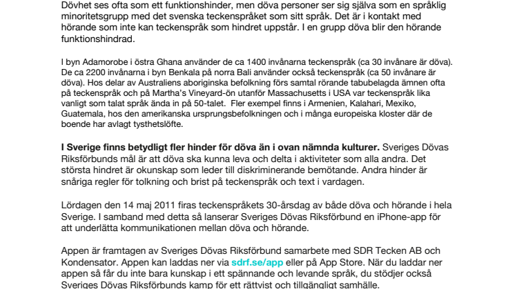 Teckenspråks-app  släpps på Teckenspråkets Dag 14 maj