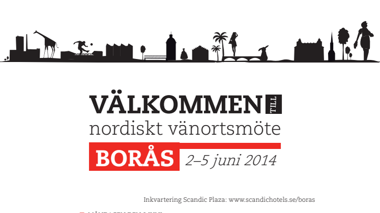 Program för vänortsmötet i Borås 2-5 juni 2014