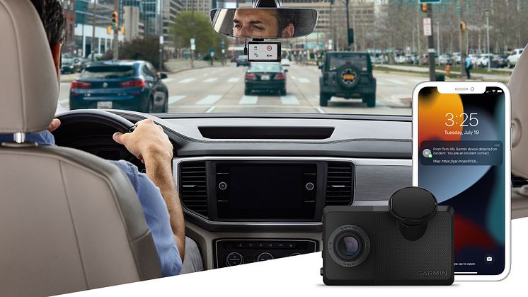 Garmin Dash Cam Live valvoo autoa 24 tuntia vuorokaudessa 