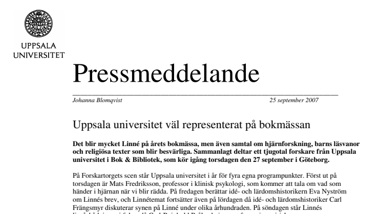 Uppsala universitet väl representerat på bokmässan
