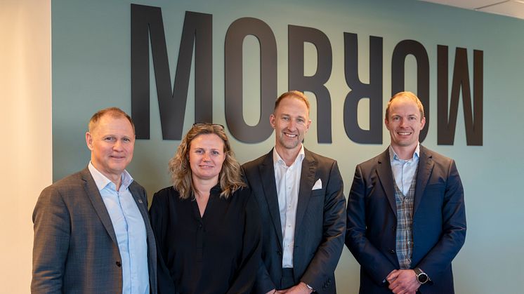 From left: Lars Christian Bacher, Stina Torjesen (Morrow Batteries), Christian Lyngø Lian and Marcus Martinsson (Stena Recycling)