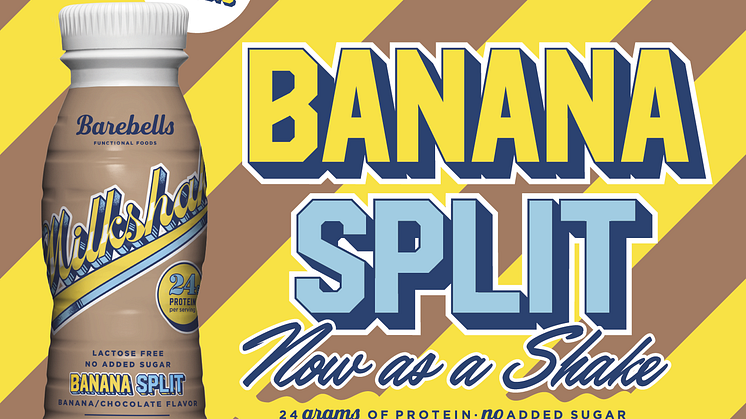 Barebells lanserar nyheten Banana Split Milkshake