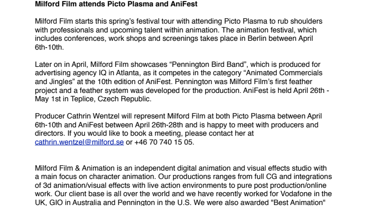 Milford Film attends Picto Plasma and AniFest