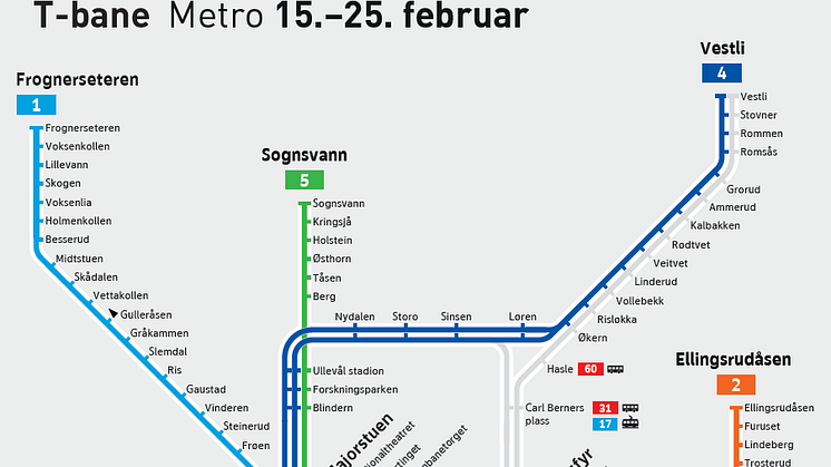 Buss for T-bane på kvelder og i helger