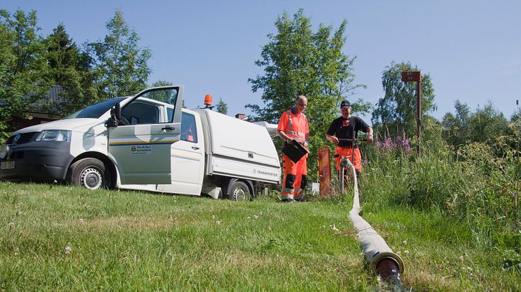 Renspolning av ledningsnätet i Skellefteå