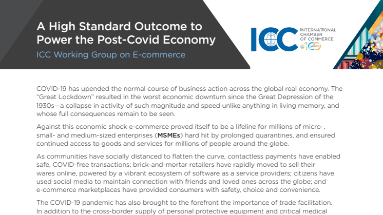 ICC: A High Standard Outcome to Power the Post-Covid Economy