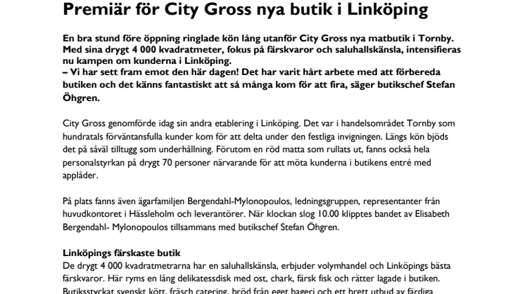 Nu öppnar City Gross nya butik i Linköping