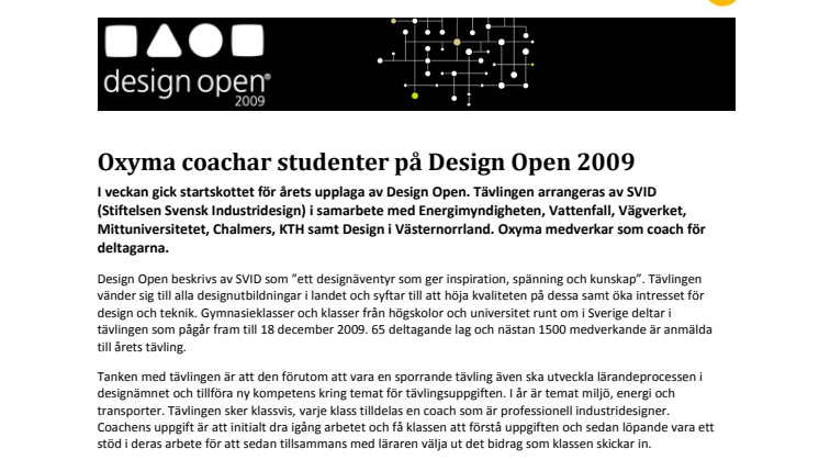 Oxyma coachar studenter på Design Open 2009