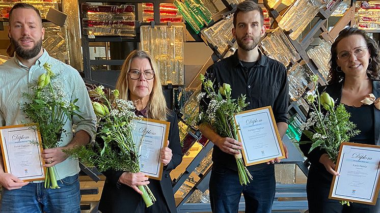 Från vänster: Daniel Claesson, Sara Jansson, Hampus Hagman och Karin Heintz.