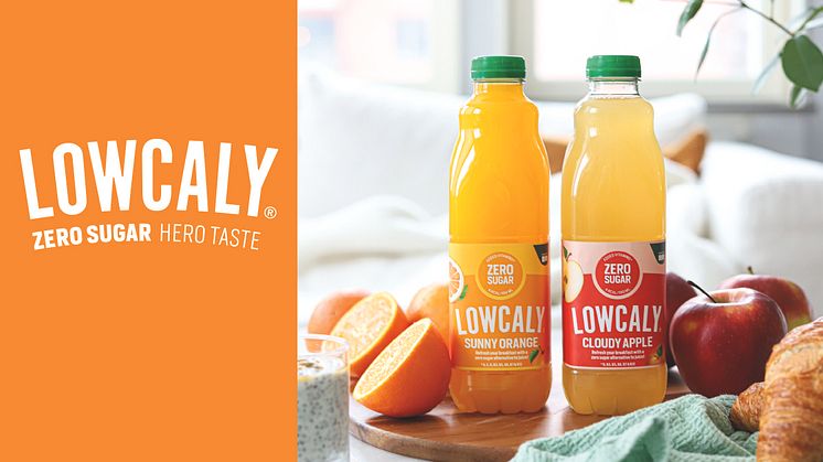 Lowcalys vitaminberikade frukostdryck lanseras i två smaker; Sunny Orange och Cloudy Apple