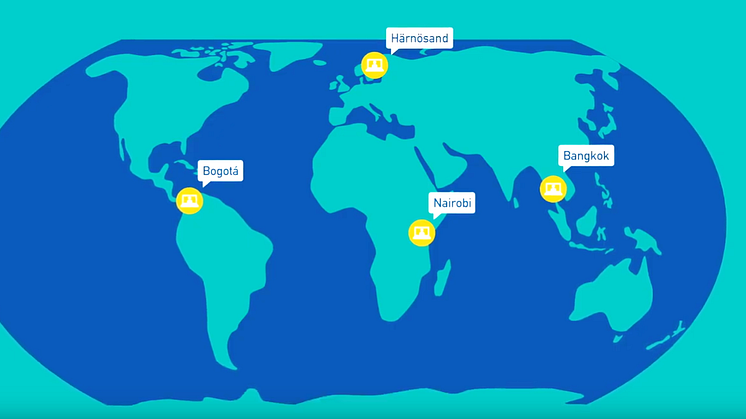 Den digitala konferensen har deltagare från Bogotá, Nairobi, Bangkok och Härnösand.