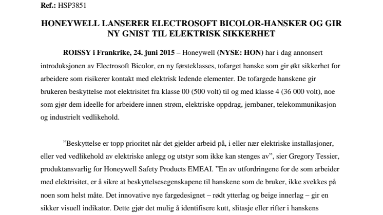 Honeywell lanserer Electrosoft Bicolor-hansker og gir ny gnist til elektrisk sikkerhet 