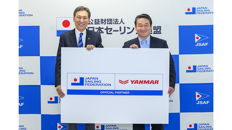 From left: Masuhiro Banba, President of the Japan Sailing Federation, and Tsutomu Murayama, Head of the Sports Business Office at Yanmar Holdings Co., Ltd. (As of the press conference on May 21)