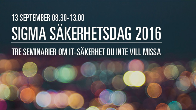 Sigmas Säkerhetsdag 2016