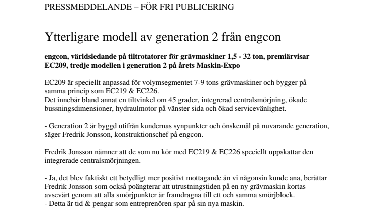 Ytterligare modell av generation 2 från engcon