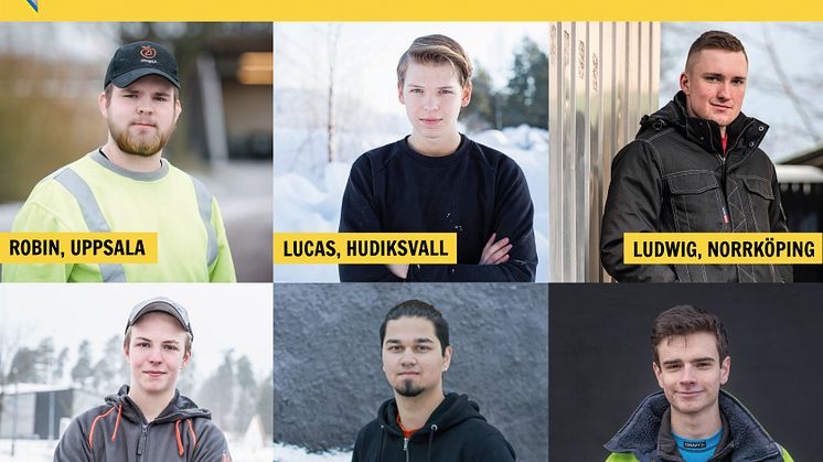 Årets finalister i SM för unga plåtslagare 2018