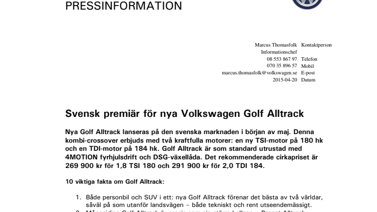 Info Golf Alltrack