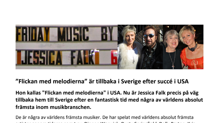 ”Flickan med melodierna” är tillbaka i Sverige efter succé i USA