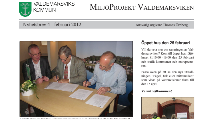 Valdemarsvik nyhetsbrev 4 - februari 2012