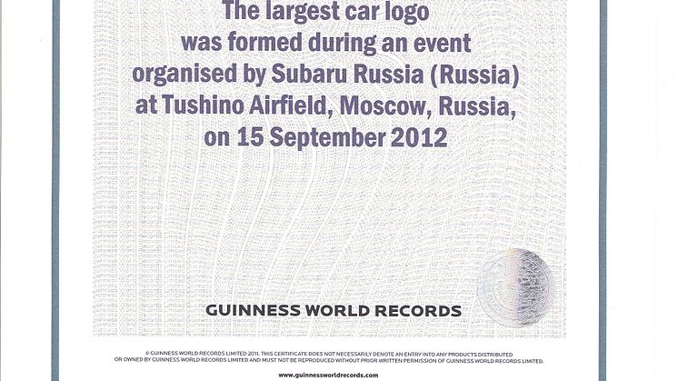 Subaru i Guinness Rekordbok