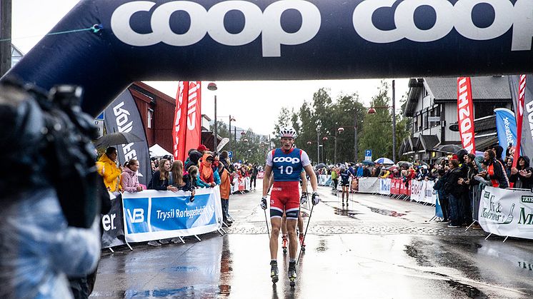 Pål Trøan Aune ble vinner av årets Coop Trysil Rulleskisprint. Foto: Andreas Fausko/Trysil