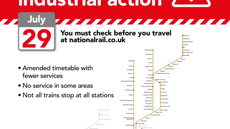 GTR service map for 29 July