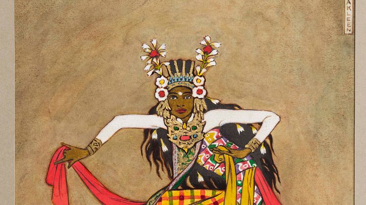 Tyra Kleens gouache hämtad ur "Temple Dances in Bali" (1936).