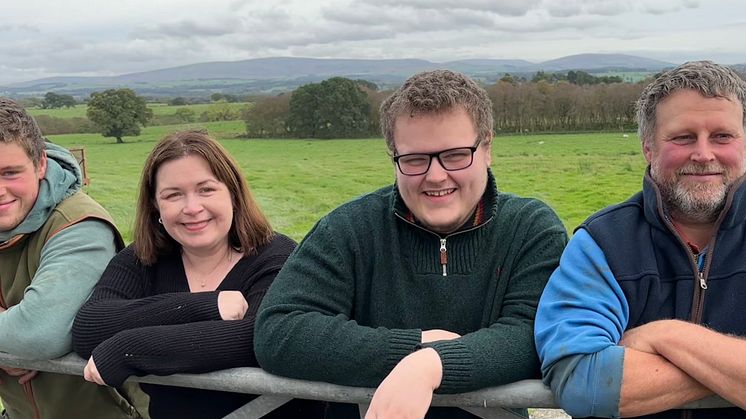 Sarah Kyle with her family on their family-run farm