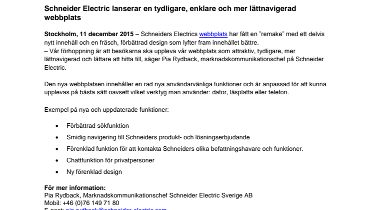 Schneider Electric får ny bättre hemsida