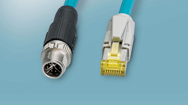 M12-Cat6A-kontakter för Industriell-Ethernet upp till 10 Gbit/s