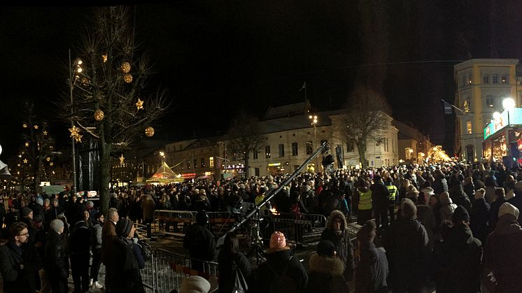 Musikhjälpen besökte Stortorget i Örebro 12-18 december 2016. Foto: Stina Storm/City Örebro.