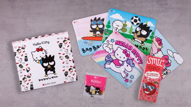 Yama Kids, en barnmeny med karaktärerna Hello Kitty och Bad-Badtz Maru.