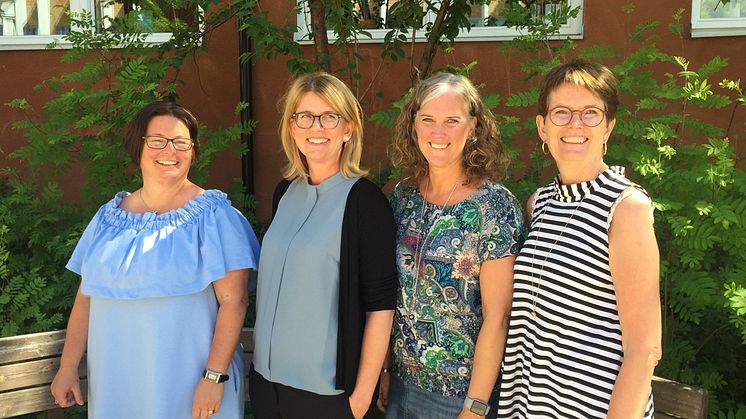 Charlotta Melander, Sara Viklund, Ulrika Bergmark och Ann-Charlotte Dahlbäck är stolta över sina forskningsresultat.