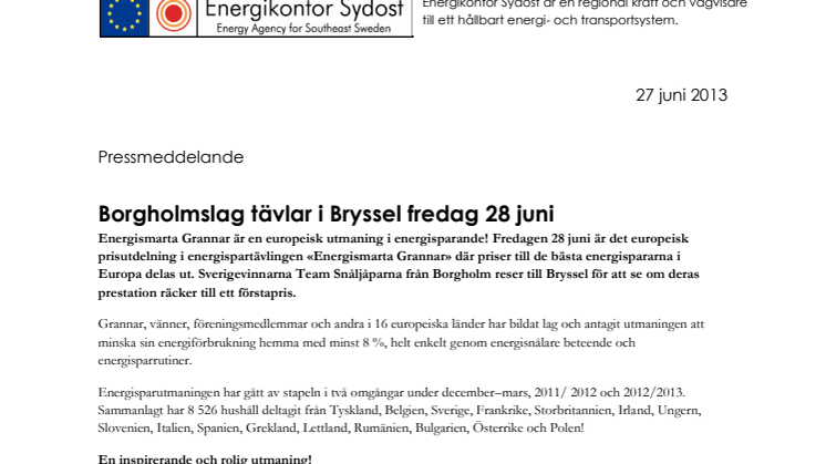 Borgholmslag tävlar i Bryssel fredag 28 juni