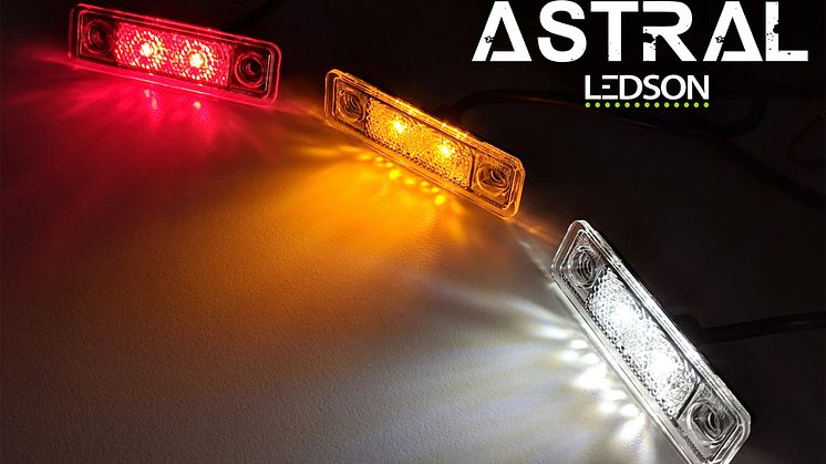 Astral finns i tre snygga färger: röd, orange och xenonvit