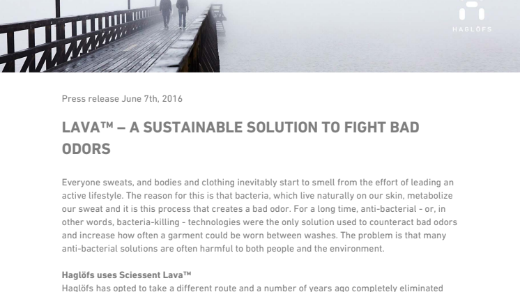 LAVA™ – A SUSTAINABLE SOLUTION TO FIGHT BAD ODORS