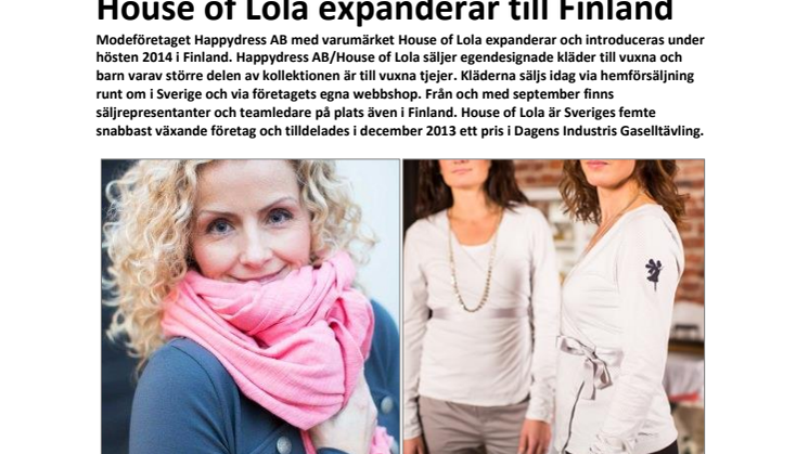 House of Lola expanderar till Finland