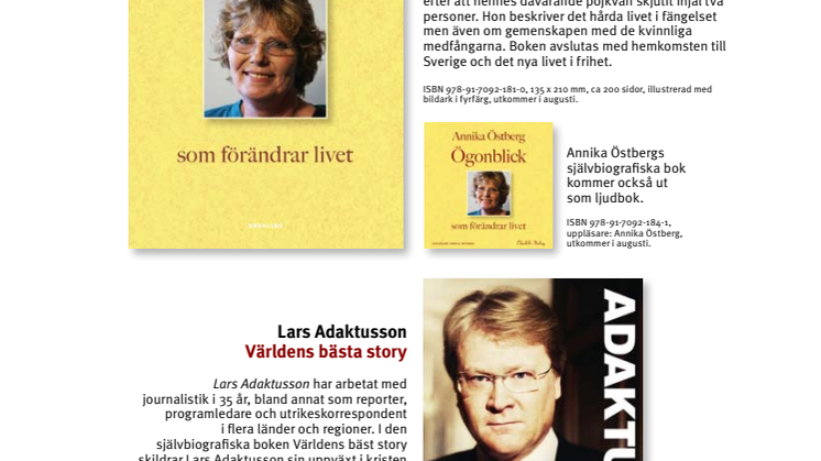 Annika Östberg och Lars Adaktusson bland Ekerlids höstutgivning
