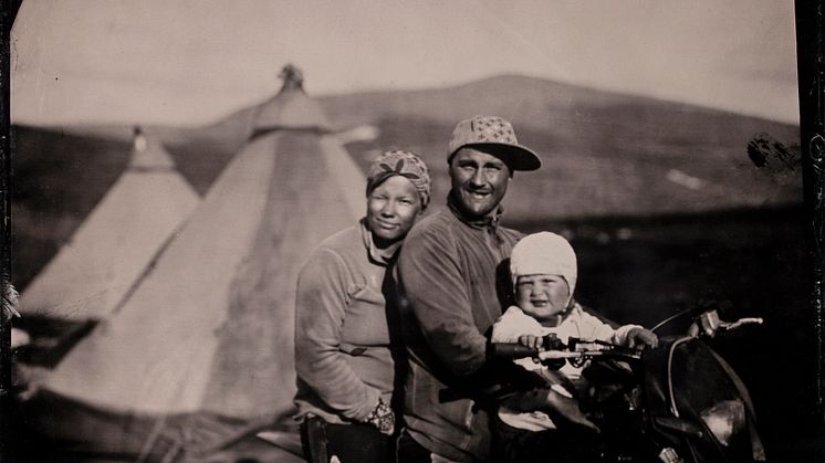 Familj på motorcykel: Sara- Helen Persson, Klemmet Israelsson och Nils -Teodor Israelsson. 
