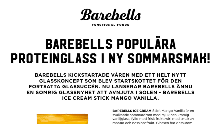 Barebells populära proteinglass i ny sommarsmak