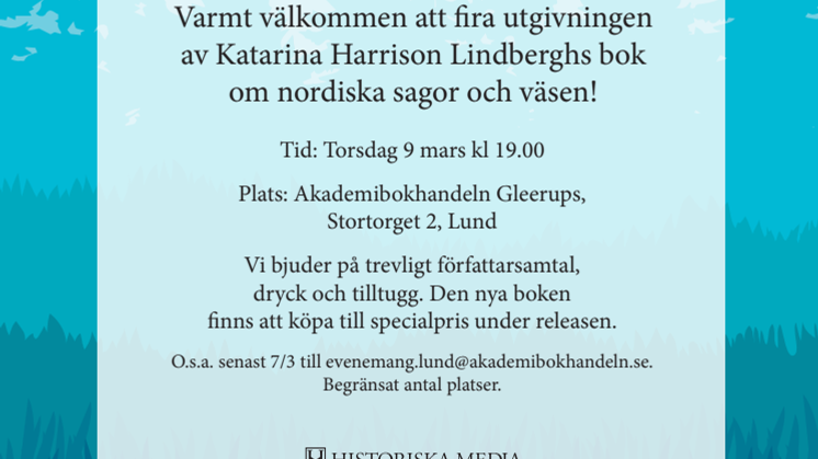 Inbjudan till bokrelease av Nordisk mytologi!