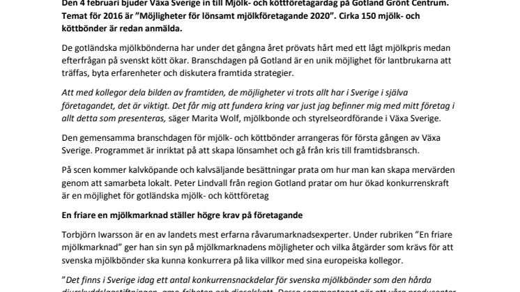 Ingen mjölk – inga kalvar: Branschdag för mjölk- och köttföretagare på Gotland