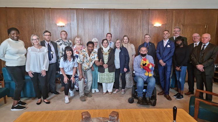 The Mayor and Cllr Gold welcome members of the local groups who have won the Queen’s Award for Voluntary Service.