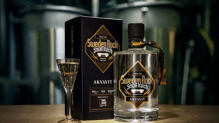 Sweden Rock Small Batch Akvavit tas fram i den begränsade upplagan av 2000 exemplar.