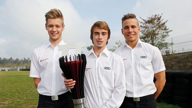 Audi Sport TT Cup 2015 endelig stilling - Dennis Marschall (D) nr 3, Jan Kisiel (PL) nr 1, Nicolaj Møller Madsen (DK) nr 2