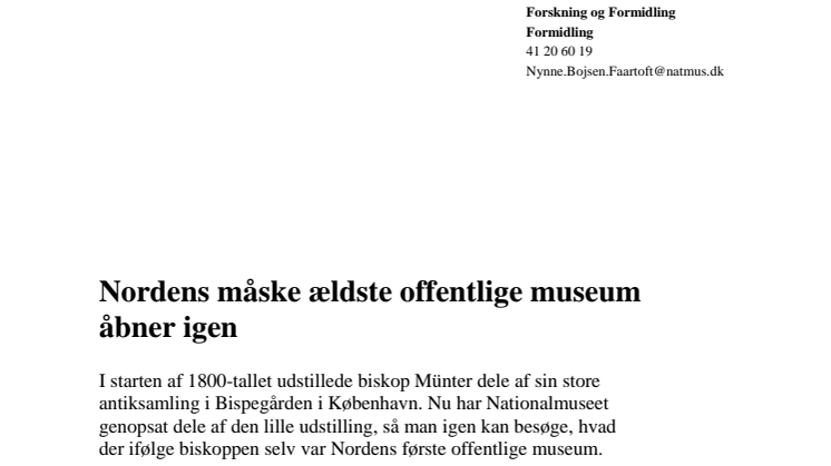 Nordens måske ældste offentlige museum åbner igen